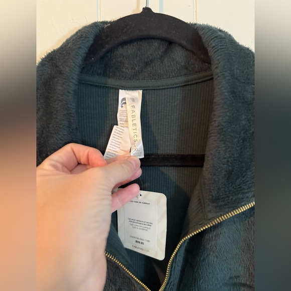 Fabletics Cozy Cord Zip Jumpsuit Green NWT, Size XL - Picture 6 of 12
